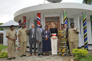Princess Máxima with police staff and Minister of Home Affairs, Lawrence Masha